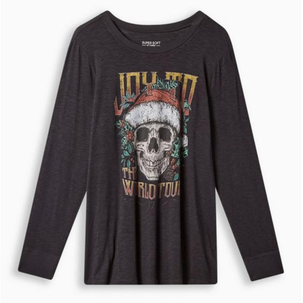 Torrid NWT long sleeve Santa skull